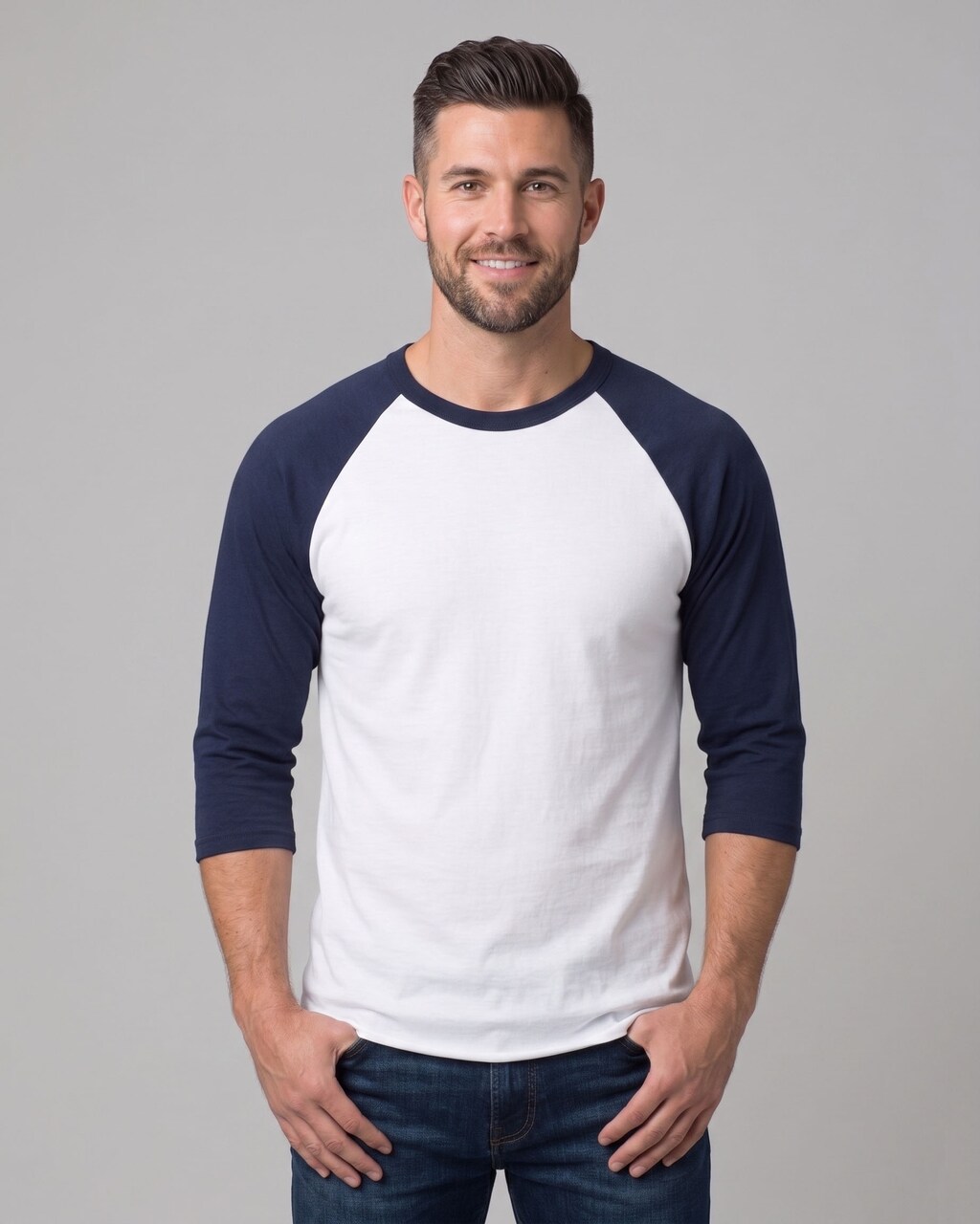 Gildan Unisex Heavy Cotton Raglan Crewneck 3/4 Sleeve T-Shirt for Everyday Comfort & Custom Printing Tee